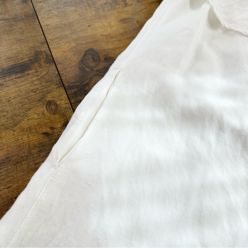 Tommy Bahama Linen Dye Off the Shoulder Dress, White, Medium - Picture 9 of 16